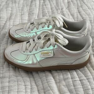 Puma White and Gold Sneakers